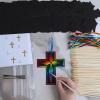 Winlyn 72 Sets 6 Styles Magic Color Scratch Cross Ornaments Craft Kits Rainbow Scratch Art Sets Scratch Paper Crosses with Scratching Tools for Kids Classroom VBS Sunday School Religious Activities view 2