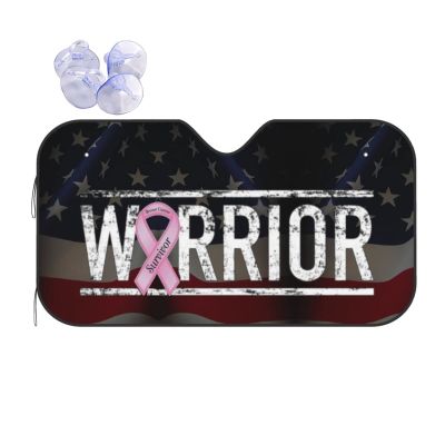 Breast Cancer Warrior Aweareness Ribbon Fashionable Car Sunshade, Effective Sunshade and Good Insulation Effect
