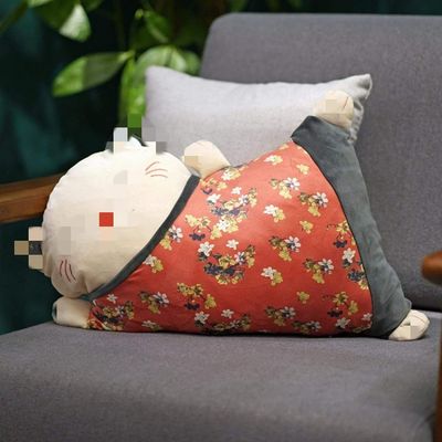 2 In 1 Cushion Throw Pillows,travel pillow blanket,pillow blanket 2 in 1,55cm Cartoon Sleeping Cat Plush Pillow Animals Stuffed Pillows Blanket Kids Adults Pets Bolster Sofa Car pillow Home Decor Gift