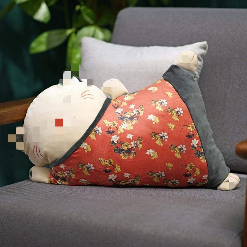 2 In 1 Cushion Throw Pillows,travel pillow blanket,pillow blanket 2 in 1,55cm Cartoon Sleeping Cat Plush Pillow Animals Stuffed Pillows Blanket Kids Adults Pets Bolster Sofa Car pillow Home Decor Gift