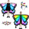LYL. Ling Halloween Costumes for Kids, Double-Sided Butterfly Wings, Butterfly Costume for Girls, 3PCS Rainbow Fairy Wings Set. view 1