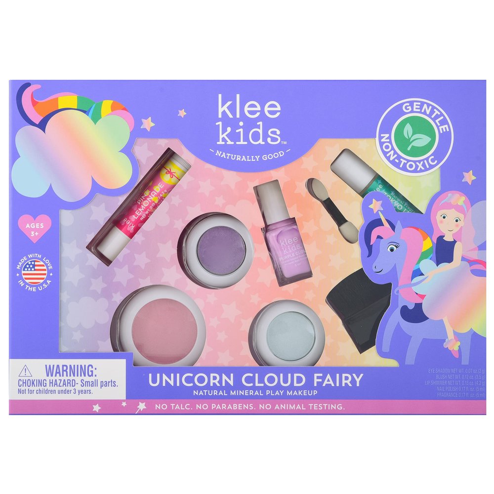 Klee Naturals Deluxe Mineral Play Makeup Kit. Kid-Friendly and Non-Toxic. Made in USA. (Unicorn Cloud Fairy)