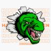 Happy Halloween Mummy Dinosaur Sticker Decal Size 5" view 1
