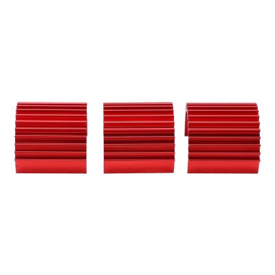 370 Motor Heat Sink, 3pcs Aluminum 370 Brushless Brushed Motor Heat Sink Heatsink Cooling Fins for WPL C14 RC Car(red)