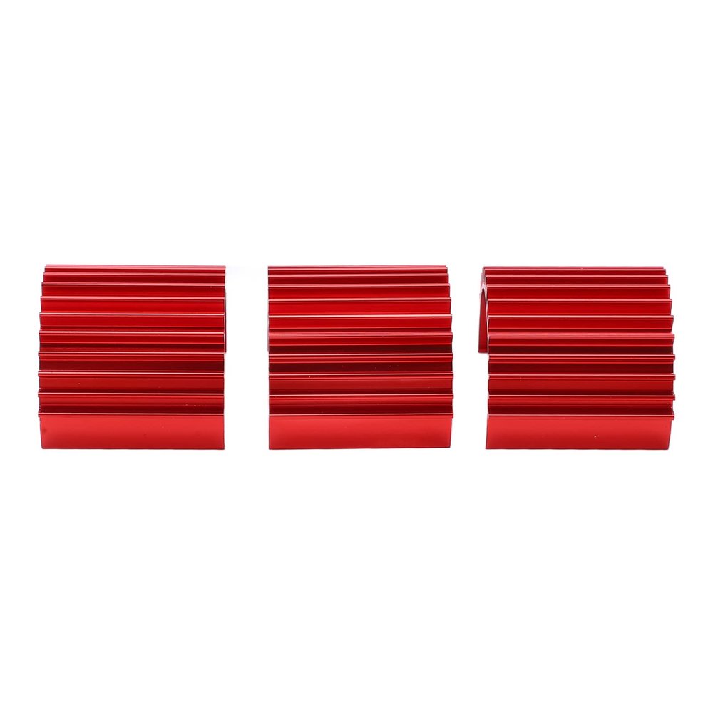 370 Motor Heat Sink, 3pcs Aluminum 370 Brushless Brushed Motor Heat Sink Heatsink Cooling Fins for WPL C14 RC Car(red)