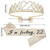 22nd Birthday Sash and Tiara, I'm feeling 22 Sash and 22 Crown, Happy 22nd Birthday Gifts for Party Favors Supplies and Decorations, Gold view 2