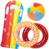 4 Pack Inflatable Pool Floats Fruit Tube Rings, Pool Floats for Kids Inflatable Swimming Rings, Pool Floats Toys, Beach Ball Summer Beach Water Float Party Toys for Kids River Raft Lounge Swim Tube 3+ view 1