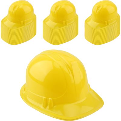 56 Pieces Kids Toy Construction Hats Bulk Plastic Construction Hats Worker Hard Hat for Boys Girls Party Supplies