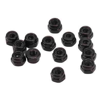 40Pcs RC Wheel Lock Nut Iron M2.5 Hex Accessory Set Kit for 1/18 Climbing Car - and (Black)