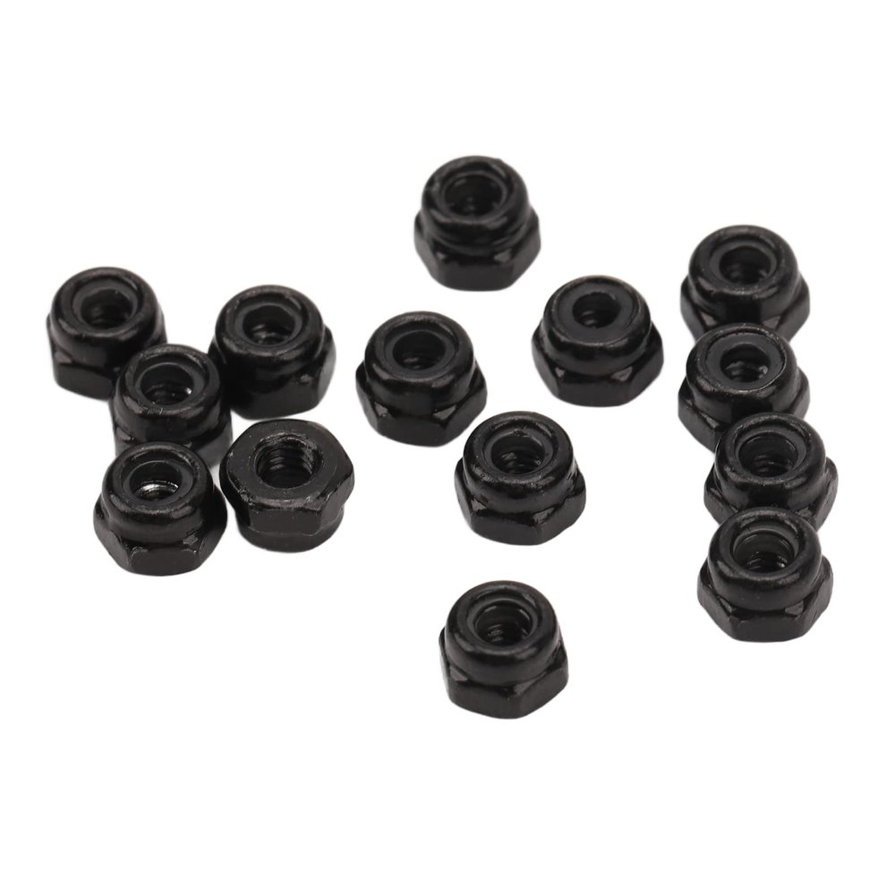 40Pcs RC Wheel Lock Nut Iron M2.5 Hex Accessory Set Kit for 1/18 Climbing Car - and (Black)