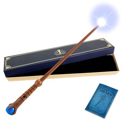 ChampWe Light Up Magic Wizard Wand Rechargeable Illuminating Toy for Kids Witch Collection Cosplay Accessories with Spellbook and Gift Box (Claw)