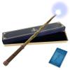 ChampWe Light Up Magic Wizard Wand Rechargeable Illuminating Toy for Kids Witch Collection Cosplay Accessories with Spellbook and Gift Box (Leaf) view 1