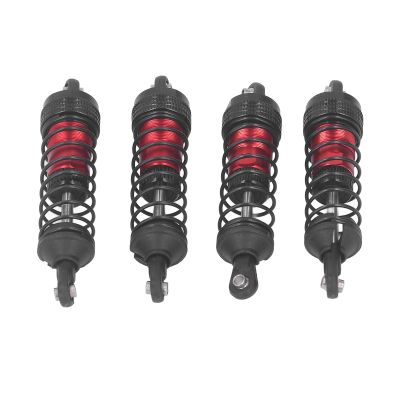 Aluminum RC Car Shock Absorber for & LC Racing 1/14 1/16, Elasticity Front Rear Shock Damper with Balancing Driving (Red)