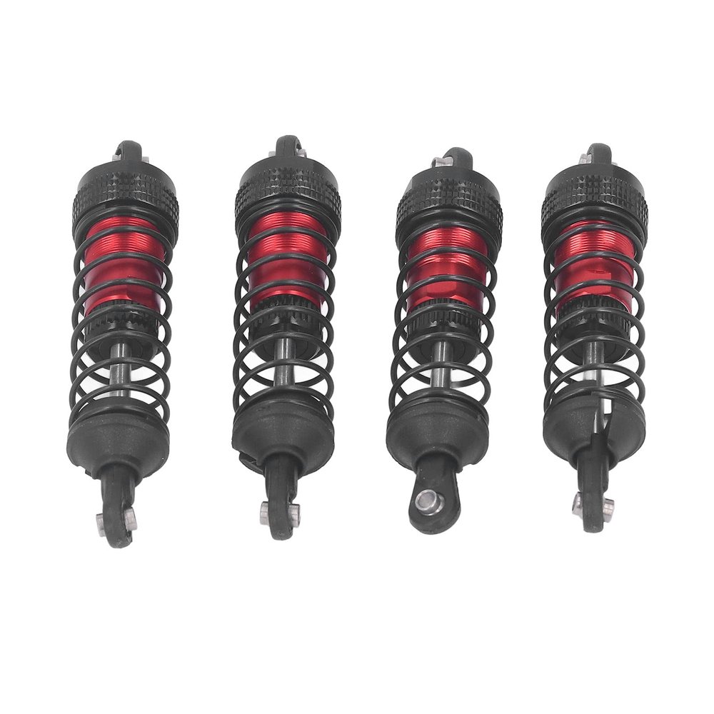 Aluminum RC Car Shock Absorber for & LC Racing 1/14 1/16, Elasticity Front Rear Shock Damper with Balancing Driving (Red)