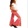 70s Hippie Pants for Girls Retro Stretchy Bell Bottom Pants Disco Cute Flare Yoga Pants 13-14 Years Pink view 4