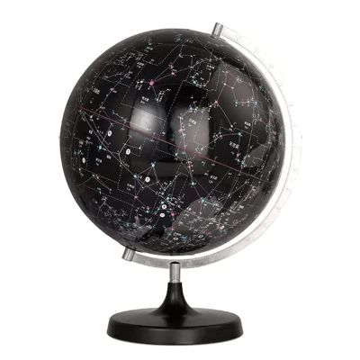 LIOONS Beautiful Globe Constellation Globe Lighting World Globe Fashion Black Globes for Home Office Study Decoration Globe Fine and Clear