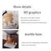 Beautiful Globe Globe American Tabletop World Globe Wooden Marble Base Globes Hd Printing Geographic Globes for Living Room Decoration Fine and Clear view 2
