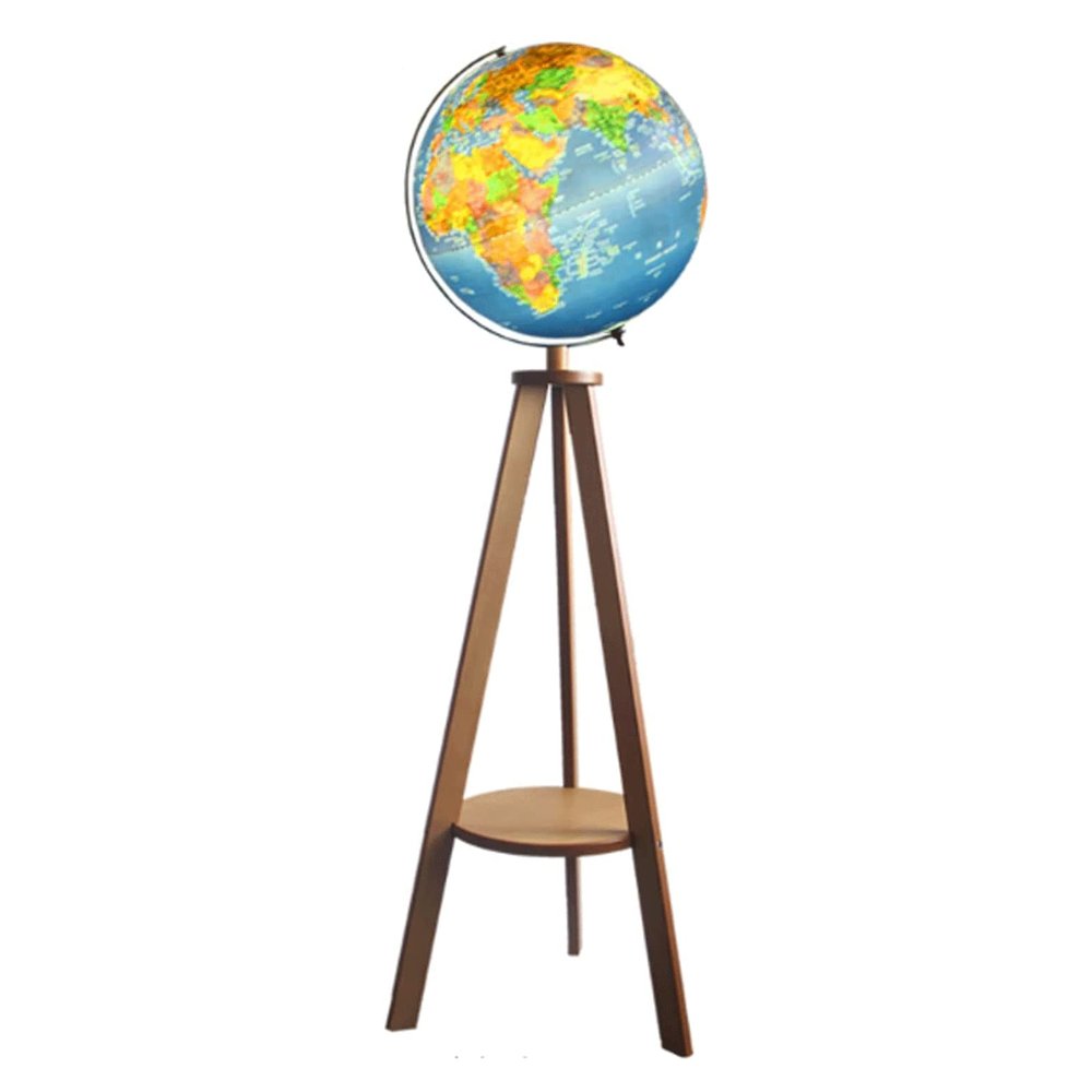 Beautiful Globe Illuminated Globe Floor-Standing Globes with Wooden Tripod Relief Geographic Globes for Living Room and Study Globes Fine and Clear