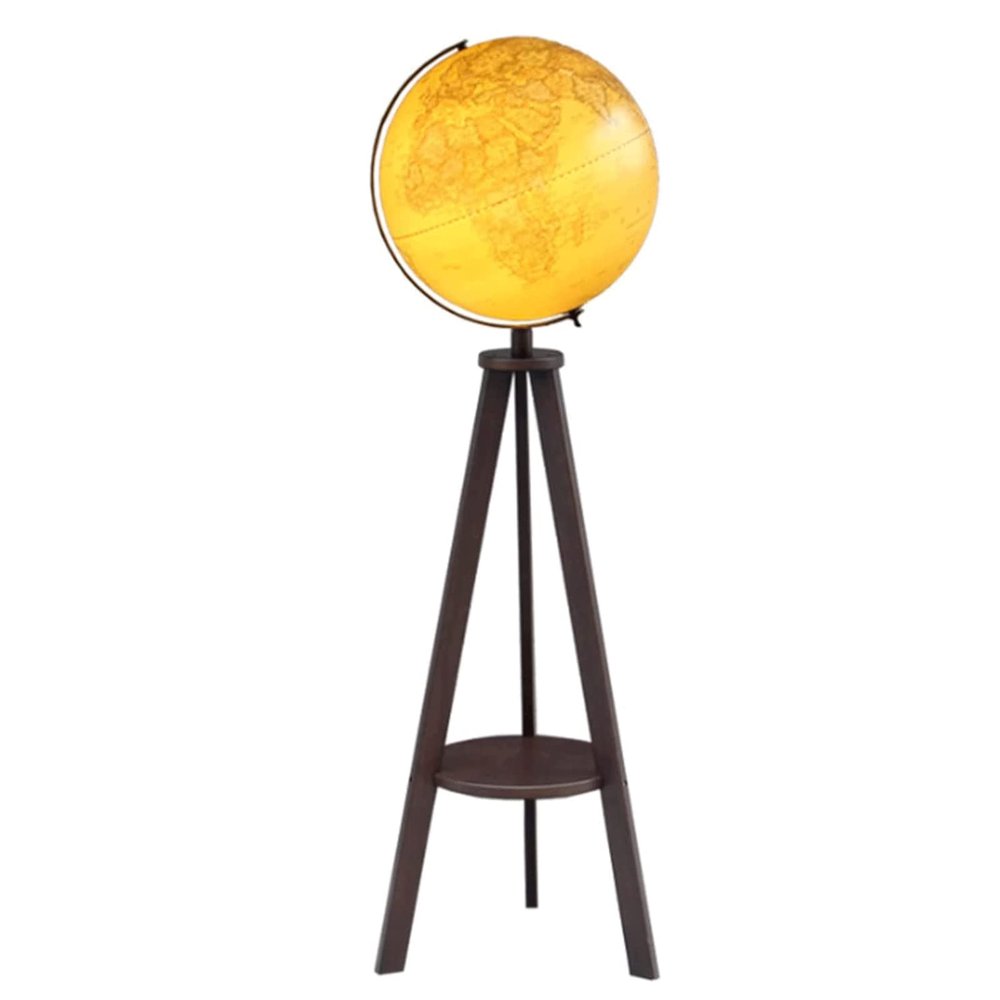 Beautiful Globe Illuminated Globe with Wooden Tripod Globes Embossed Hd Geographic Globes for Living Room Floor Standing Globe Decoration Fine and Clear