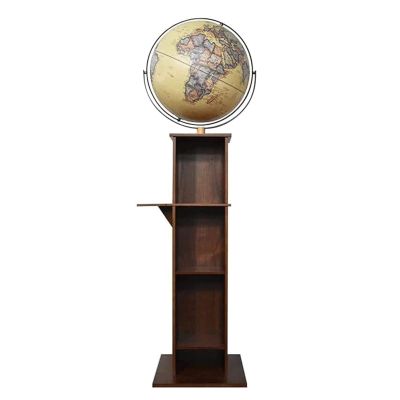 Beautiful Globe Illumination Globe 2 in 1 Bookshelf World Globe Floor Standing Globes for Study, Living Room, Office Geographic Globes Fine and Clear