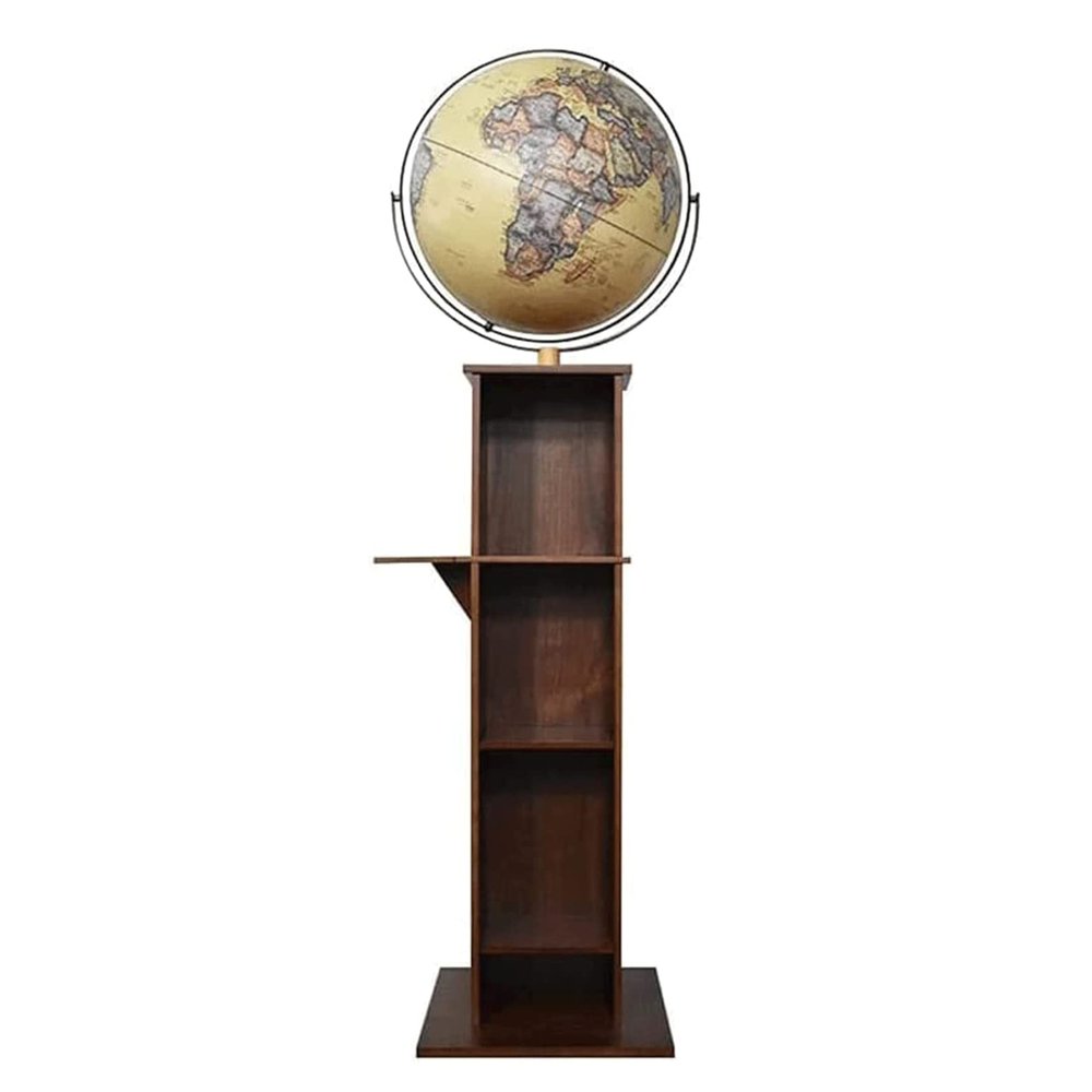Beautiful Globe Illumination Globe 2 in 1 Bookshelf World Globe Floor Standing Globes for Study, Living Room, Office Geographic Globes Fine and Clear