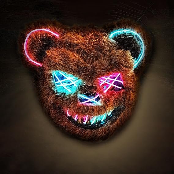 AndTree Halloween Scary Bear Mask Bloody Horror,Halloween Costumes for Kids Cosplay,Scary Costume Party,Easter Bear Mask Toys