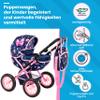 Adjustable Baby Doll Stroller Toy with Foldable Hood | Lightweight Design for Dolls Up to 16 Inches | Quiet Foam Wheels, Machine-Washable Bassinet Pram, Indoor and Outdoor Play, Model KP0262I view 2