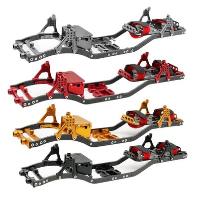 RXZIXYL 1/10 RC Crawler Carbon Fiber Girder 4MM CNC Metal Car Chassis Frame Body Kit Parts for Axial SCX10 II Rock Off Road Truck (Black)