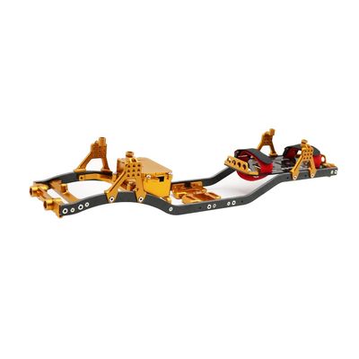 RXZIXYL 1/10 RC Crawler Carbon Fiber Girder 4MM CNC Metal Car Chassis Frame Body Kit Parts for Axial SCX10 II Rock Off Road Truck (Golden)