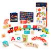 Battat Education  Wooden Alphabet Train Set ABC Letter Train Toy with 84 Pieces for Toddlers  Educational Color & Shape Recognition view 1