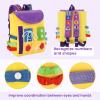 Busy Board - Toddler Backpack with Buckles and Learning Activity Toys - Develop Fine Motor Skills and Basic Life Skills - Learn to Tie Shoes - Children's Travel Toy (Yellow) view 2