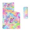 Datura home Space Nap Mat - Watercolor Butterfly Sleeping Bag with Removable Pillow - Daycare and Sleepovers Preschool Kindergarten Bedding Set for Kids Toddler Boys Girls (50"x21" Butterfly) view 1