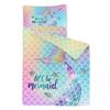 Datura home Space Nap Mat - Blue Mermaid Sleeping Bag with Removable Pillow - Daycare and Sleepovers Preschool Kindergarten Bedding Set for Kids Toddler Boys Girls (50"x21" Blue Mermaid) view 3
