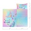 Datura home Space Nap Mat - Blue Mermaid Sleeping Bag with Removable Pillow - Daycare and Sleepovers Preschool Kindergarten Bedding Set for Kids Toddler Boys Girls (60"x21" Blue Mermaid) view 2