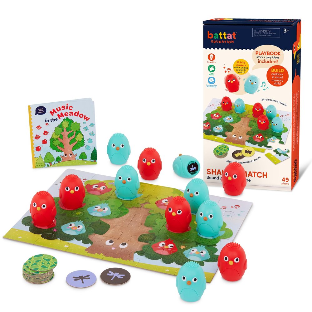 Battat Education Montessori Memory Game Sound Shakers Toy for Toddlers Educational Matching Game with Colorful Egg Shakers