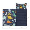 Datura home Space Nap Mat - Dinosaur Sleeping Bag with Removable Pillow - Daycare and Sleepovers Preschool Kindergarten Bedding Set for Kids Toddler Boys Girls (60"x21" Dinosaur) view 2
