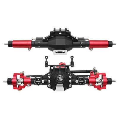 RXZIXYL CNC Aluminum Diamond-Shaped Aluminum Alloy Complete Front & Rear Axle for 1/10 RC Crawler Truck Axial SCX10 II 90046 90047 (RD Front Rear Axle)