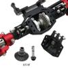 RXZIXYL CNC Aluminum Diamond-Shaped Aluminum Alloy Complete Front & Rear Axle for 1/10 RC Crawler Truck Axial SCX10 II 90046 90047 (RD Front Rear Axle) view 4