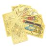 Jayiaine Tarot Deck Vintage Rider Waite Tarot Cards Set Gold Foil PVC Waterproof, Anti-Wrinkle with Guidebook for Witch Divination Experts Beginners,B view 4