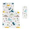 Datura home Space Nap Mat - White Dinosaur Sleeping Bag with Removable Pillow - Daycare and Sleepovers Preschool Kindergarten Bedding Set for Kids Toddler Boys Girls (50"x21" White Dinosaur) view 1