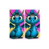 Cute Dragon Blue Funny Cornhole Wraps view 1