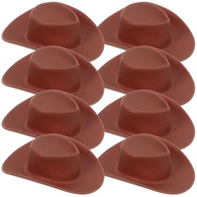 Healifty 50pcs Miniature Cowboy Hats for Dolls Tiny Craft Doll Hats for Dollhouse Decor Parties and DIY Projects Fashionable and Durable Classic Color