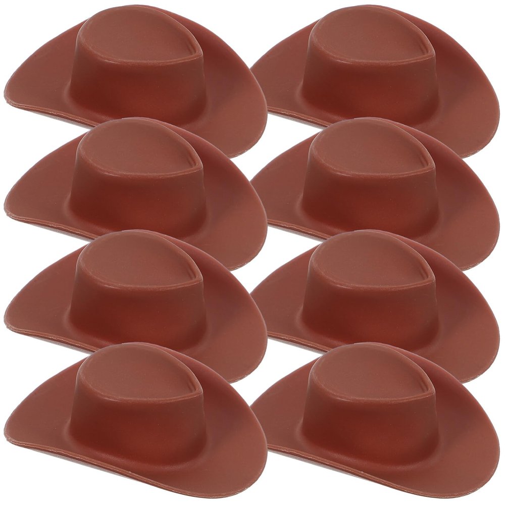 Healifty 50pcs Miniature Cowboy Hats for Dolls Tiny Craft Doll Hats for Dollhouse Decor Parties and DIY Projects Fashionable and Durable Classic Color