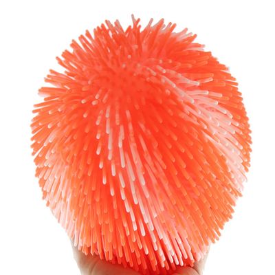 1 Orange and White Striped Multi-Color Tie Dye Swirl Jumbo 8" Puffer Ball - Sensory Therapy Fidget Stress Balls - OT Autism SPD (1 Orange/White)