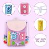 Busy Board - Toddler Backpack with Buckles and Learning Activity Toys - Develop Fine Motor Skills and Basic Life Skills - Learn to Tie Shoes - Children's Travel Toy (Purple) view 3