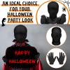2 Pcs Halloween Kids Faceless Mask and Gloves Costume Set Full Face Mask Full Finger Spandex Gloves for Masquerade Cosplay view 4