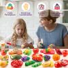 LAUGIGLE Pretend Play Food for Kids Kitchen, 78Pc Cutting Toy Food with Storage Bag view 2