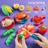 LAUGIGLE Pretend Play Food for Kids Kitchen, 78Pc Cutting Toy Food with Storage Bag view 4