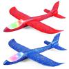 2 Pack LED Light Airplane,17.5" Large Throwing Foam Plane,2 Flight Mode Glider Plane,Flying Toy for Kids,Gifts for 3 4 5 6 7 8 9 Years Old Boy,Outdoor Sport Toys Birthday Party Favors Foam Airplane view 1