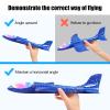 2 Pack LED Light Airplane,17.5" Large Throwing Foam Plane,2 Flight Mode Glider Plane,Flying Toy for Kids,Gifts for 3 4 5 6 7 8 9 Years Old Boy,Outdoor Sport Toys Birthday Party Favors Foam Airplane view 3